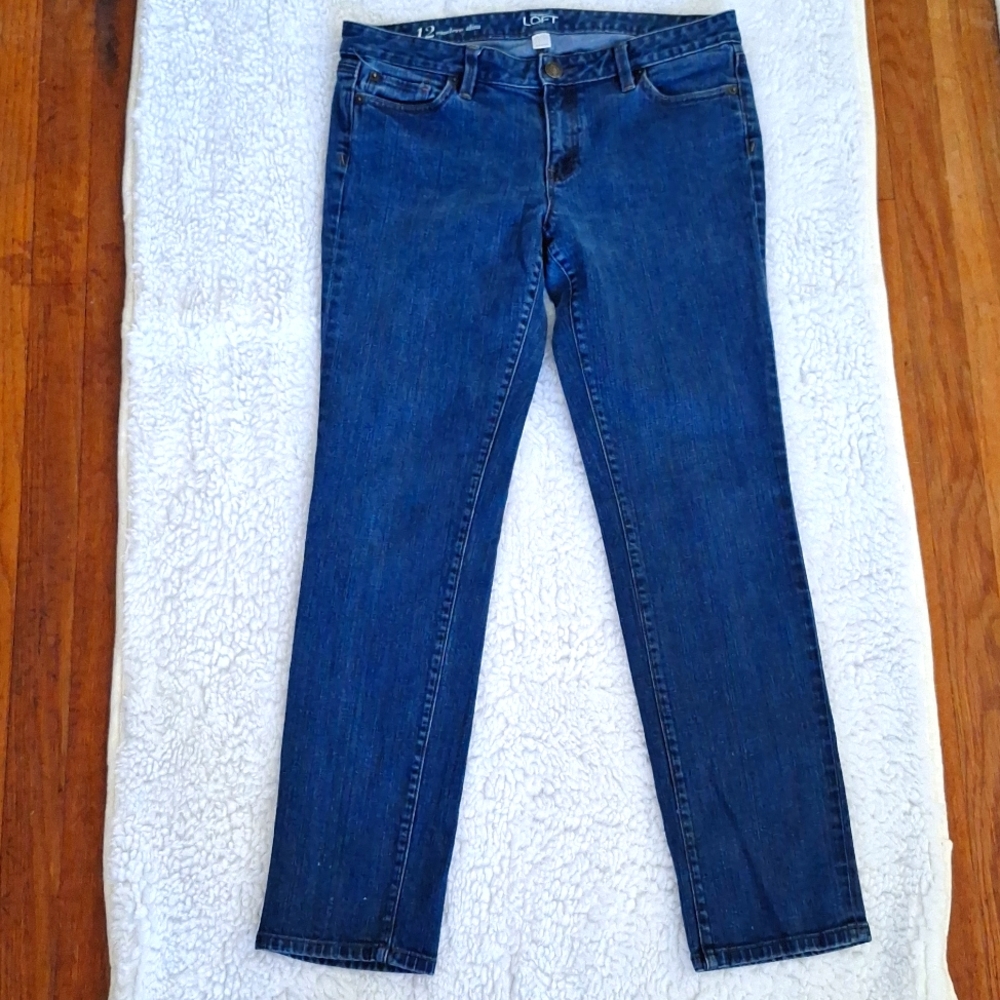 Loft Modern Slim Jeans, size 12 straight leg